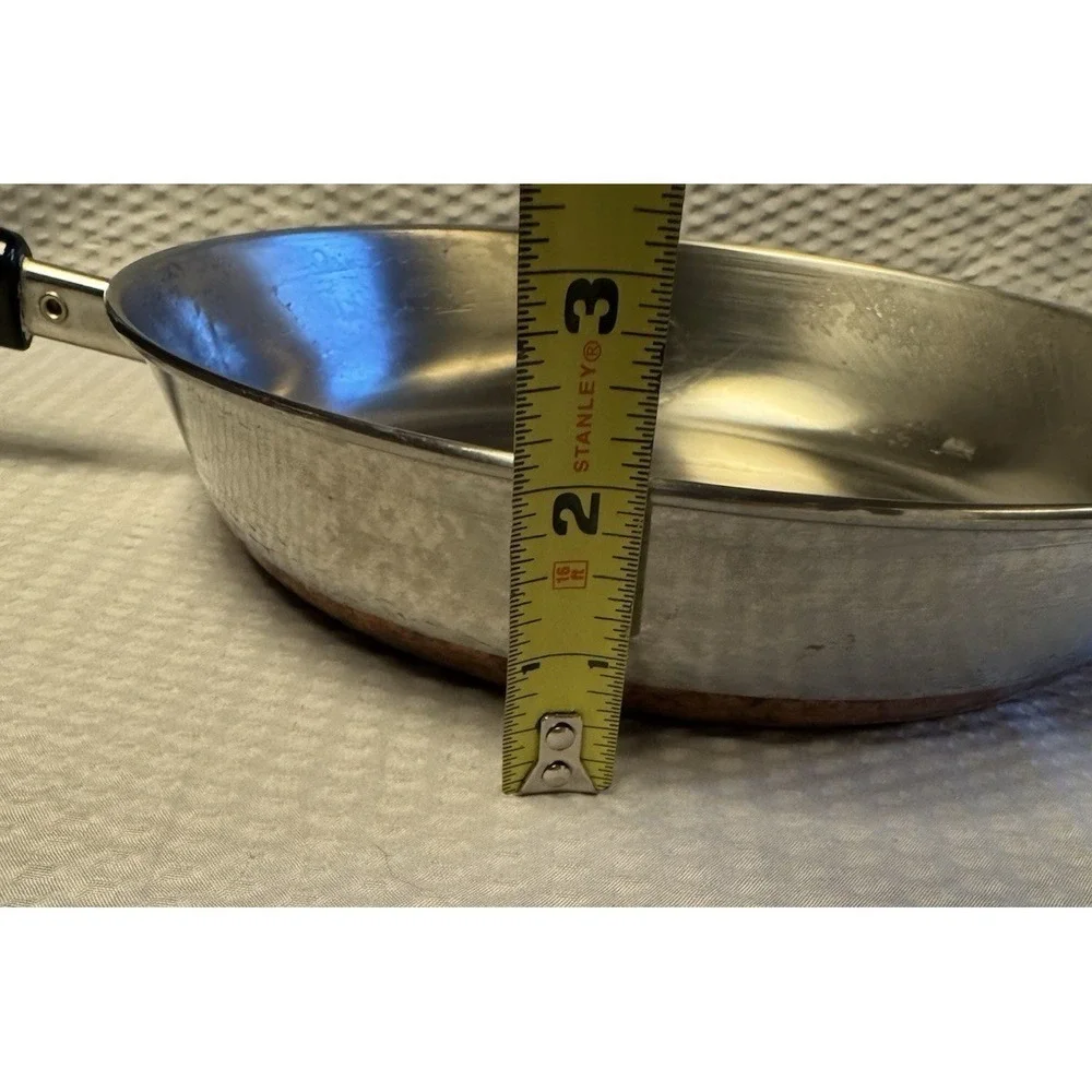 Revere Ware 10-inch 1801 Copper Botton Skillet‎ Clinton, Il USA No Lid